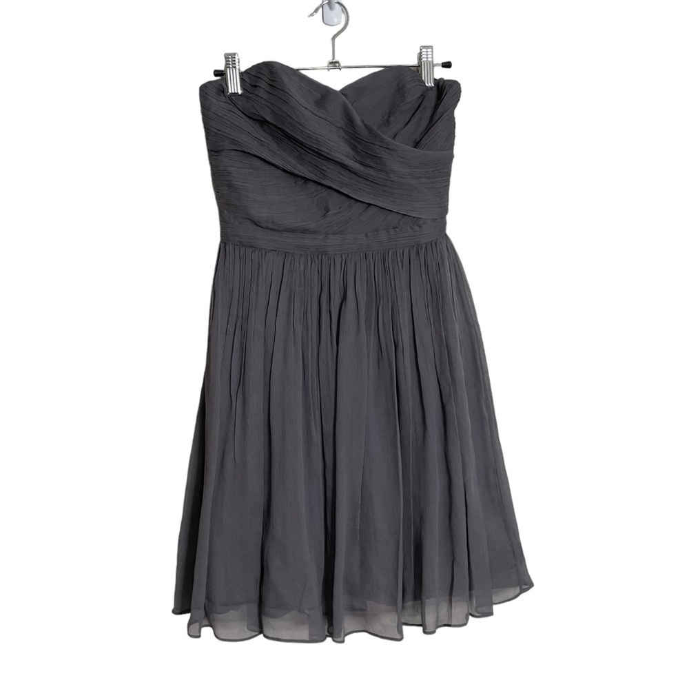 J Crew Strapless Dark Gray Formal Mini Dress 00